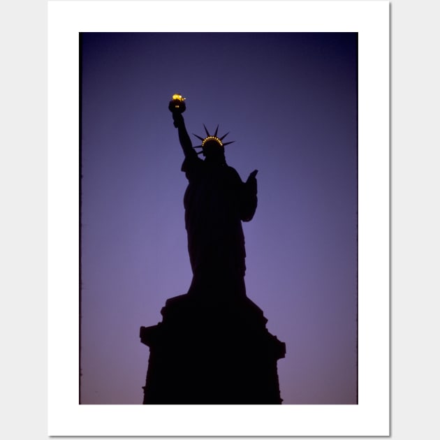 Statue of Liberty Silhouette at Dusk Photograph Wall Art by Bravuramedia